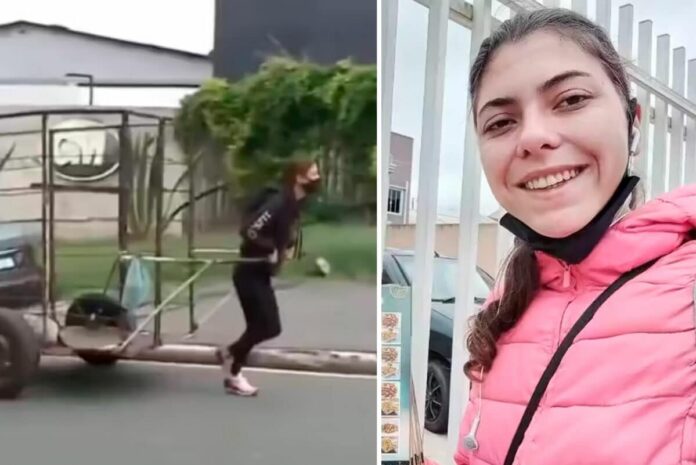 Catadora que puxa carrinho de 120 kg para pagar faculdade recebe ajuda de internautas